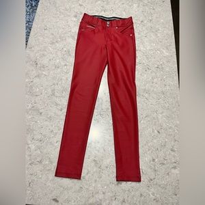 LIKE NEW FREDDY LIVIFY N.O.W. RED FAUX LEATHER PANTS ❤️